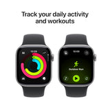 Apple Watch Series 11 42mm (GPS) (MEQX4, Space Grey Aluminium Black Sport Band - M/L)