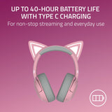 Razer Kraken Kitty V2 Headphones (Pink, RZ04-04860100-R3M1)