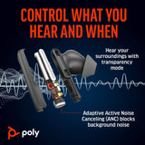 Poly Voyager Free 60+ with Touchscreen Charge Case (White, BT700C)