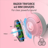 Razer Kraken Kitty V2 Chroma RGB Headphones (Quartz, RZ04-04730200-R3M1)