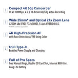 Panasonic HC-X1200 UHD 4K HDMI Camcorder with 24x Zoom