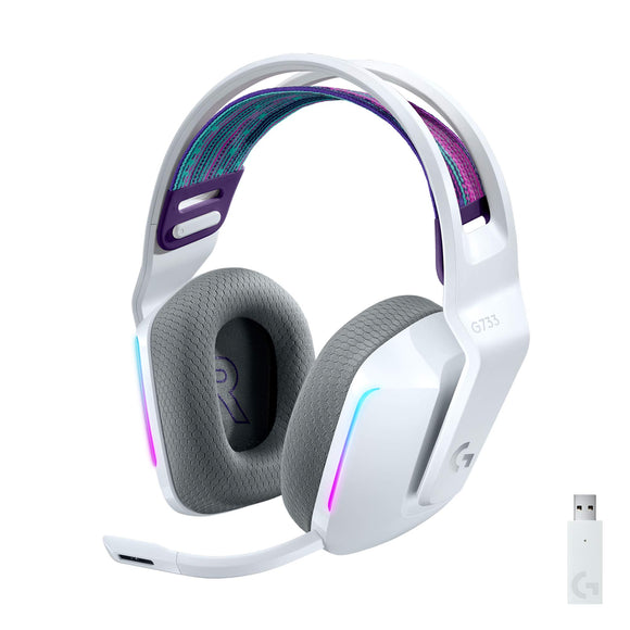 Logitech G733 Lightspeed Wireless RGB Gaming Headset (White, 981-000886)