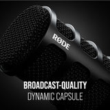Rode PodMic USB Versatile Dynamic Broadcast Microphone (Black)