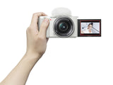 Sony ZV-E10 Mirrorless Camera with 16-50mm II Lens (ILCZV-E10K) (White)