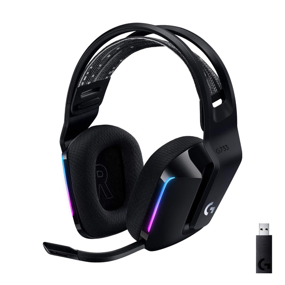 Logitech G733 Lightspeed Wireless RGB Gaming Headset (Black, 981-000867)