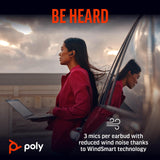 Poly Voyager Free 60+ with Touchscreen Charge Case (Black, BT700C)