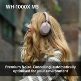 Sony WH-1000XM5 Wireless Noise-Canceling Over-Ear Headphones (Smoky Pink)