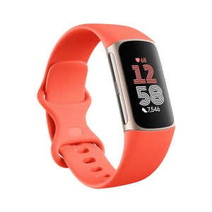 Fitbit Charge 6 Fitness Wristband (Coral+Champagne Gold)