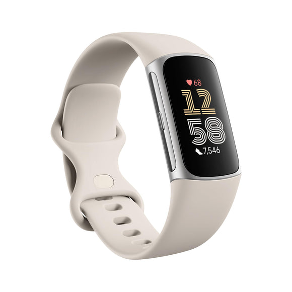 Fitbit Charge 6 Fitness Wristband (Porcelain+Silver)