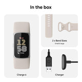 Fitbit Charge 6 Fitness Wristband (Porcelain+Silver)