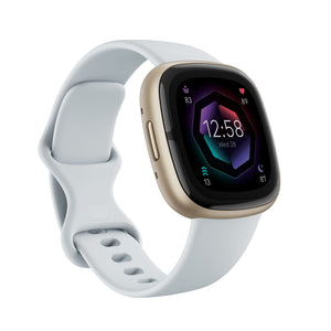 Fitbit Sense 2 GPS Smartwatch (Soft Gold Aluminum Case with Blue Mist Infinity Band)