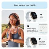 Fitbit Sense 2 GPS Smartwatch (Soft Gold Aluminum Case with Blue Mist Infinity Band)