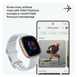 Fitbit Sense 2 GPS Smartwatch (Soft Gold Aluminum Case with Blue Mist Infinity Band)