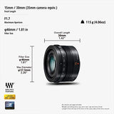 Panasonic LEICA DG SUMMILUX 15mm F1.7 ASPH Black (HX015 )