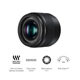 Panasonic LUMIX G 25mm F/1.7 ASPH (HH025, White Box) Black