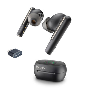 Poly Voyager Free 60+ with Touchscreen Charge Case (Black, BT700A)
