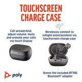 Poly Voyager Free 60+ with Touchscreen Charge Case (Black, BT700A)