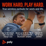 Poly Voyager Free 60+ with Touchscreen Charge Case (Black, BT700A)