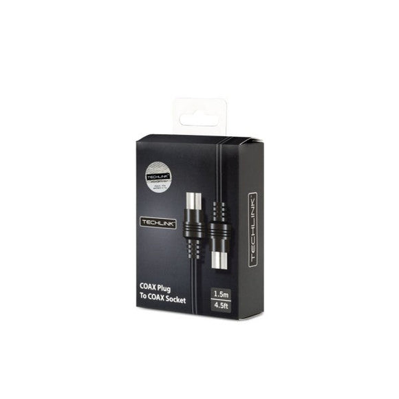 TECHLINK COAX PLUG TO COAX SOCKET CABLE 1.5M