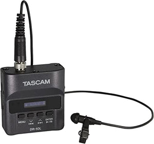 Tascam DR-10L Pro Micro Portable Audio Recorder with Lavalier Microphone (Black)