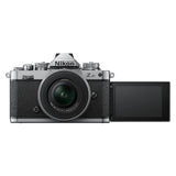 Nikon Z fc Black Mirrorless Camera front view with 16–50mm VR Lens