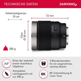 Samyang V-AF 100mm T2.3 FE Lens - Norwich Cameras