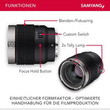 Samyang V-AF 100mm T2.3 FE Lens - Norwich Cameras