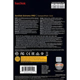 Sandisk Extreme Pro CompactFlash (Read 160mb/s, Write150mb/s, 128GB) (SDCFXPS-128G-X46) Sandisk