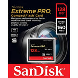Sandisk Extreme Pro CompactFlash (Read 160mb/s, Write150mb/s, 128GB) (SDCFXPS-128G-X46) Sandisk