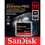 Sandisk Extreme Pro CompactFlash (Read 160mb/s, Write150mb/s, 64GB) (SDCFXPS-064G-X46) Sandisk