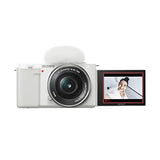 Sony ZV-E10 Mirrorless Camera with 16-50mm Lens (ILCZV-E10L) (White) - Norwich Cameras