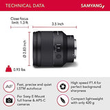 Samyang AF 50mm f/1.4 II Lens (Sony E)