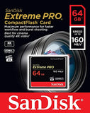 Sandisk Extreme Pro CompactFlash (Read 160mb/s, Write150mb/s, 64GB) (SDCFXPS-064G-X46) Sandisk